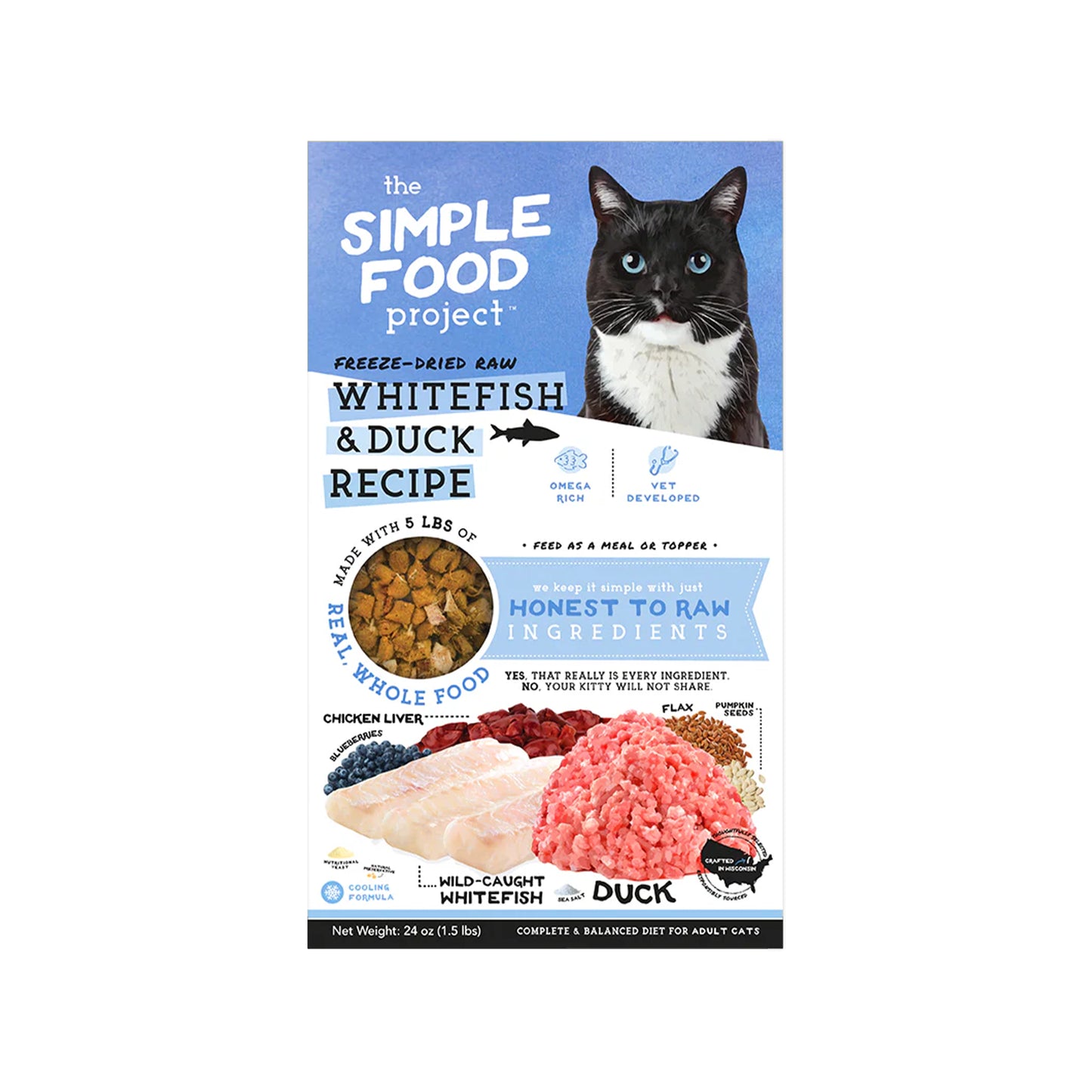 The Simple Food Project🐱Freeze Dried Whitefish & Duck Recipe 24oz