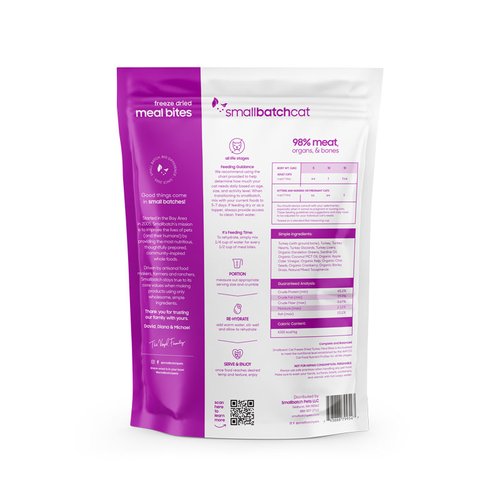 Smallbatch🐱Freeze Dried Meal Bites - Turkey 10oz