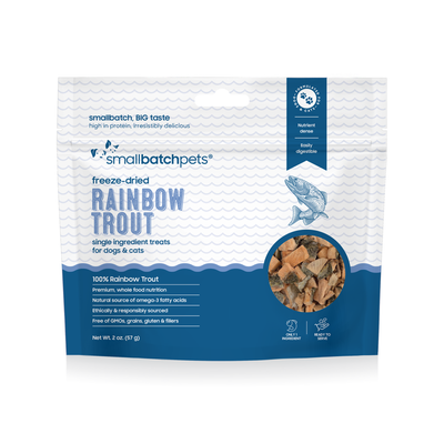 Smallbatch🐱🐶Freeze Dried Skin-On Rainbow Trout 2oz