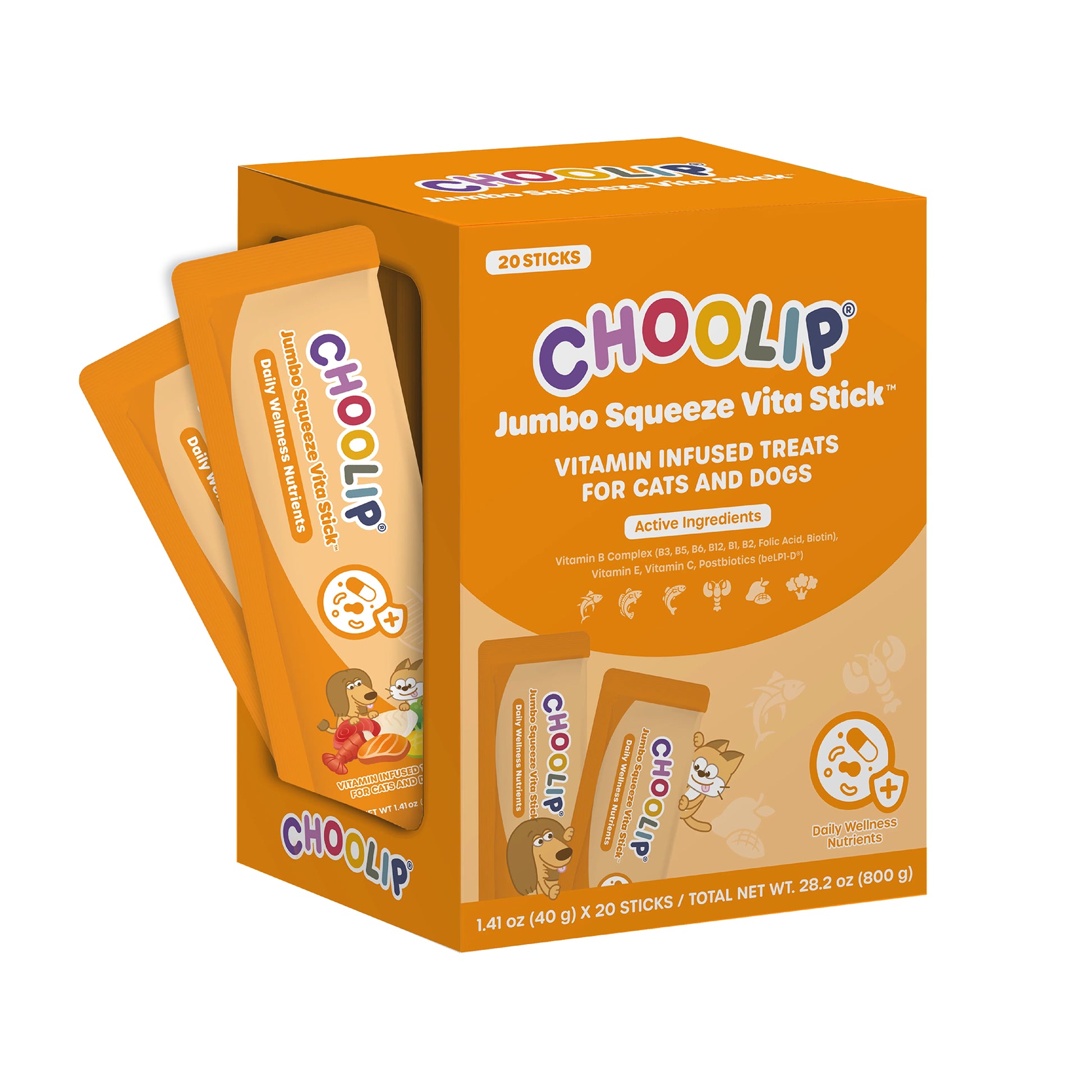 Choolip🐱🐶JUMBO Squeeze Vita Stick 20pc