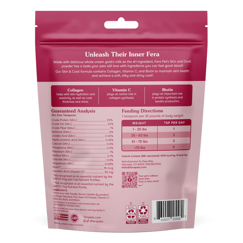 Fera Pets🐱🐶Skin + Coat Goat Milk 180g