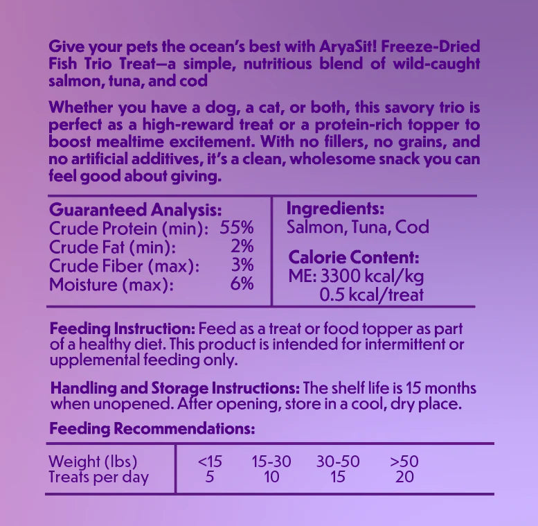AryaSit🐱Freeze Dried Fish Trio 2.1oz