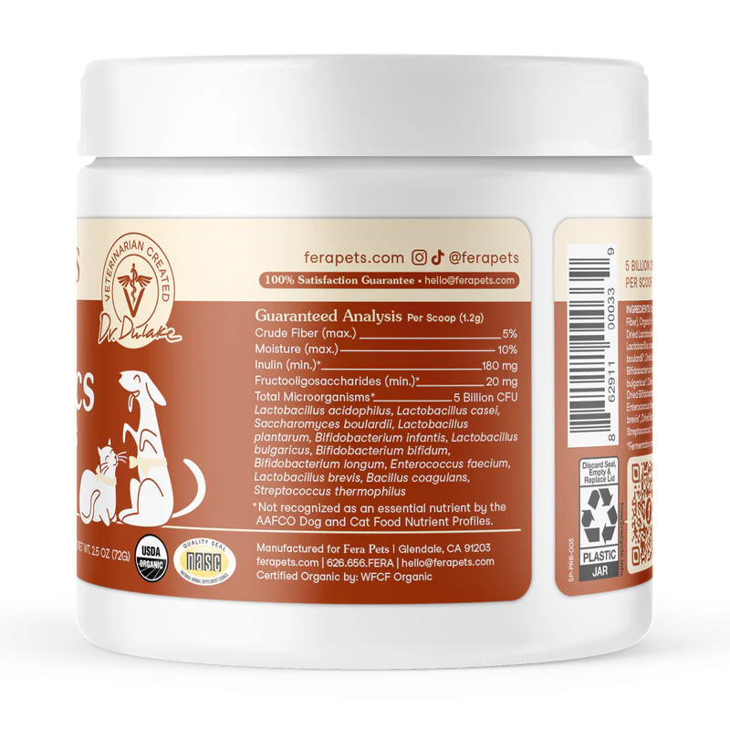 Fera Pets🐱🐶USDA Organic Probiotics + Prebiotics 72g