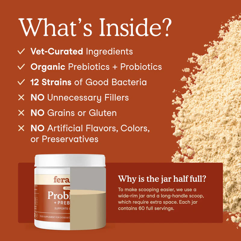 Fera Pets🐱🐶USDA Organic Probiotics + Prebiotics 72g