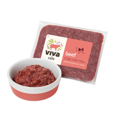Viva Raw🐱Frozen Cat Complete Meal - Ground Beef 2lb