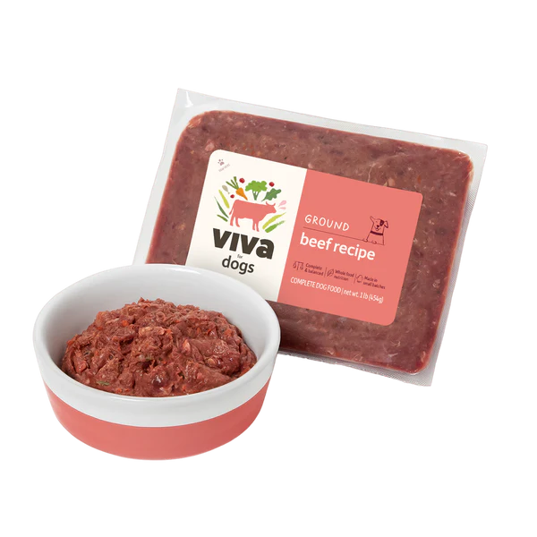Viva Raw🐶Frozen Dog Complete Meal - Ground Beef 2lb