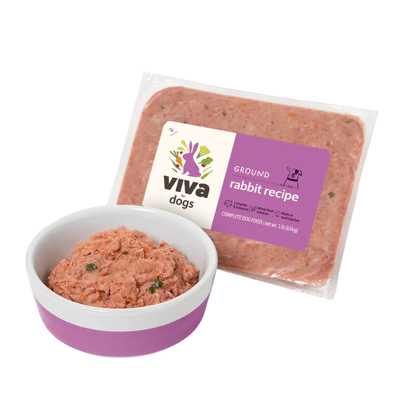 Viva Raw🐶Frozen Dog Complete Meal - Ground Rabbit 2lb