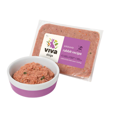 Viva Raw🐶Frozen Dog Complete Meal - Ground Rabbit 2lb