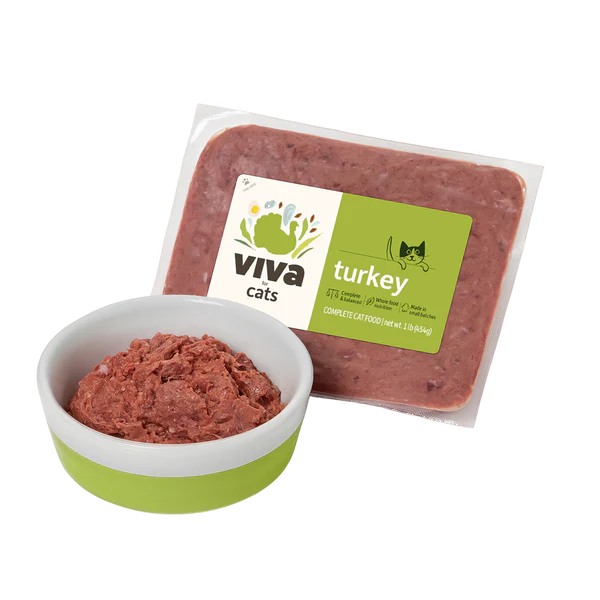 Viva Raw🐱Frozen Cat Complete Meal - Ground Turkey 2lb