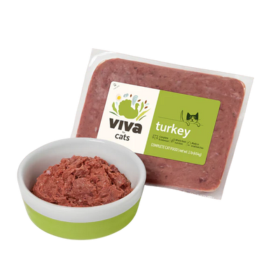 Viva Raw🐱Frozen Cat Complete Meal - Ground Turkey 2lb