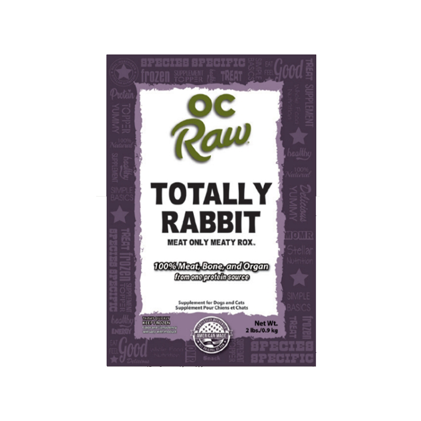 OC RAW🐱🐶Frozen Meaty Rox Totally Rabbit 2lb