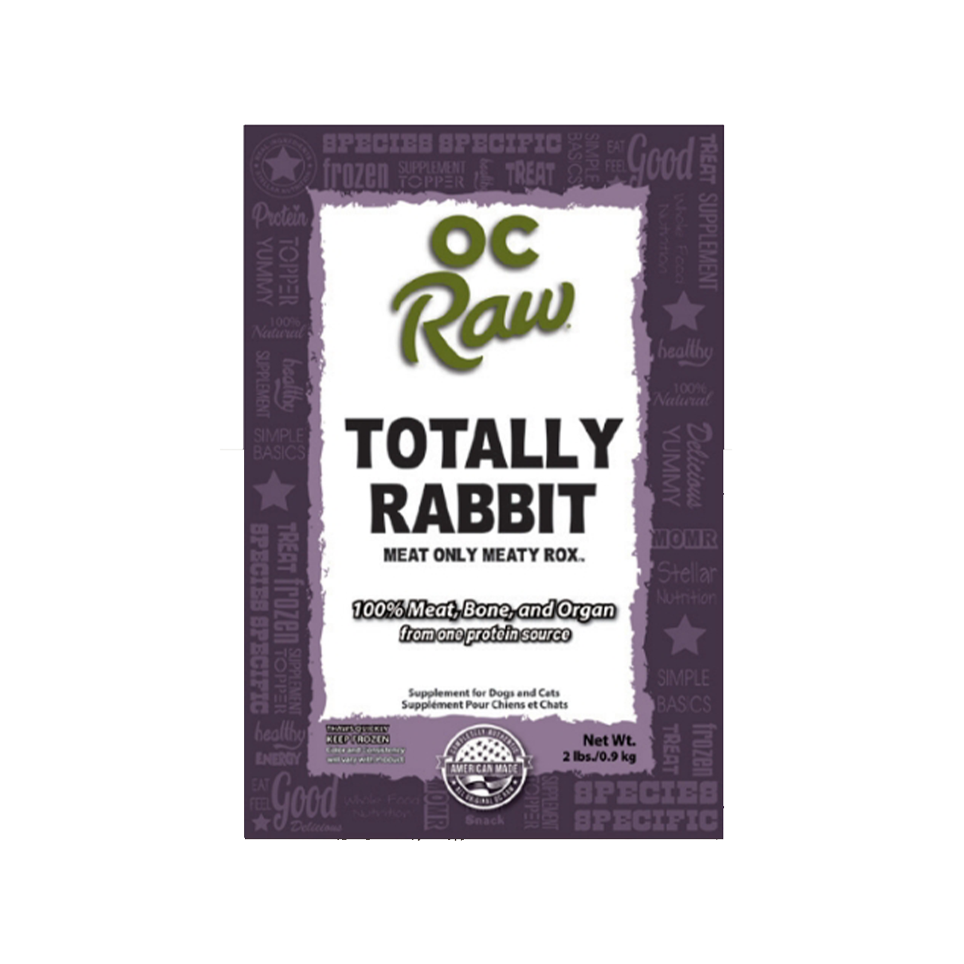OC RAW🐱🐶Frozen Meaty Rox Totally Rabbit 2lb