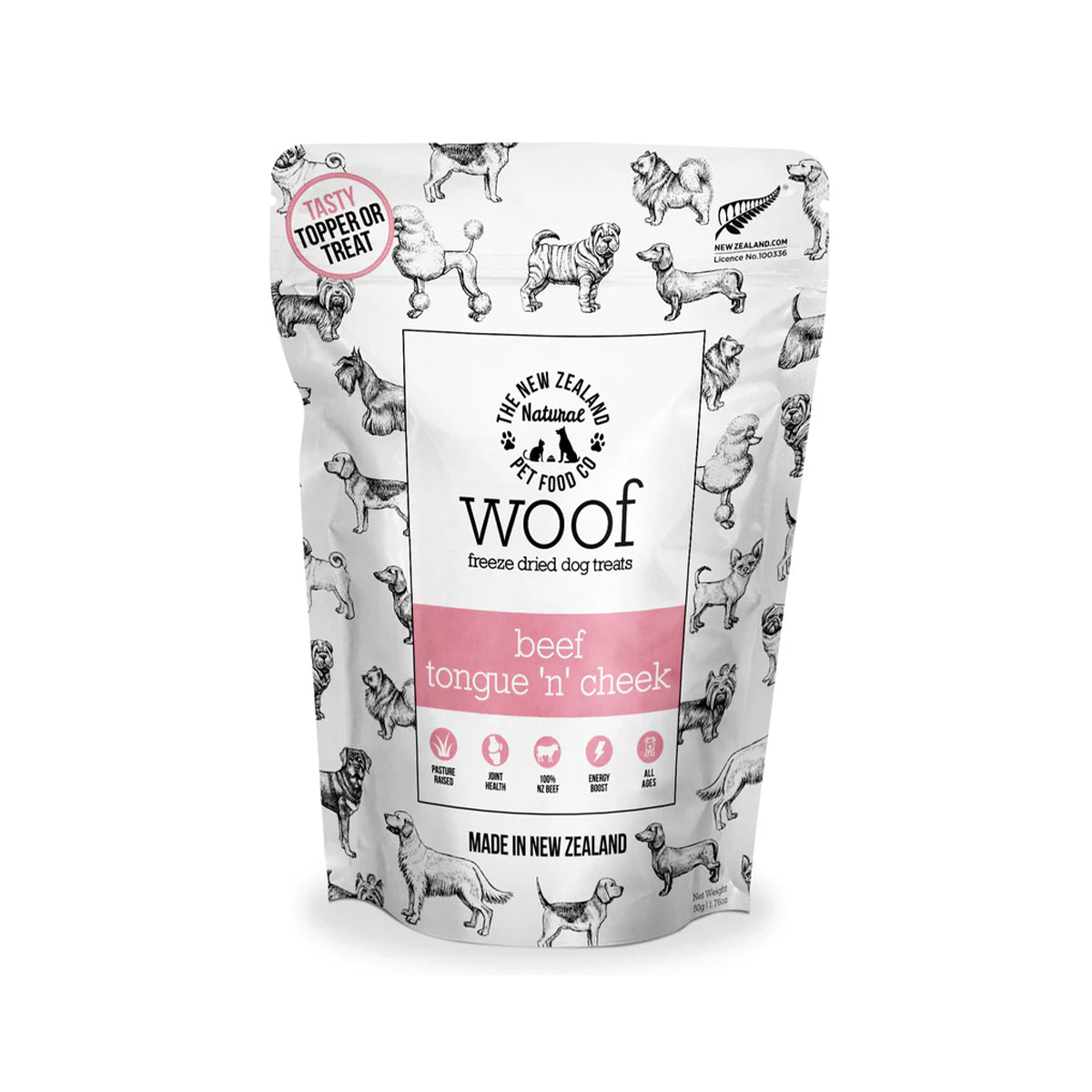 Woof🐶Freeze Dried Beef Tongue 'n' Cheek 1.76oz