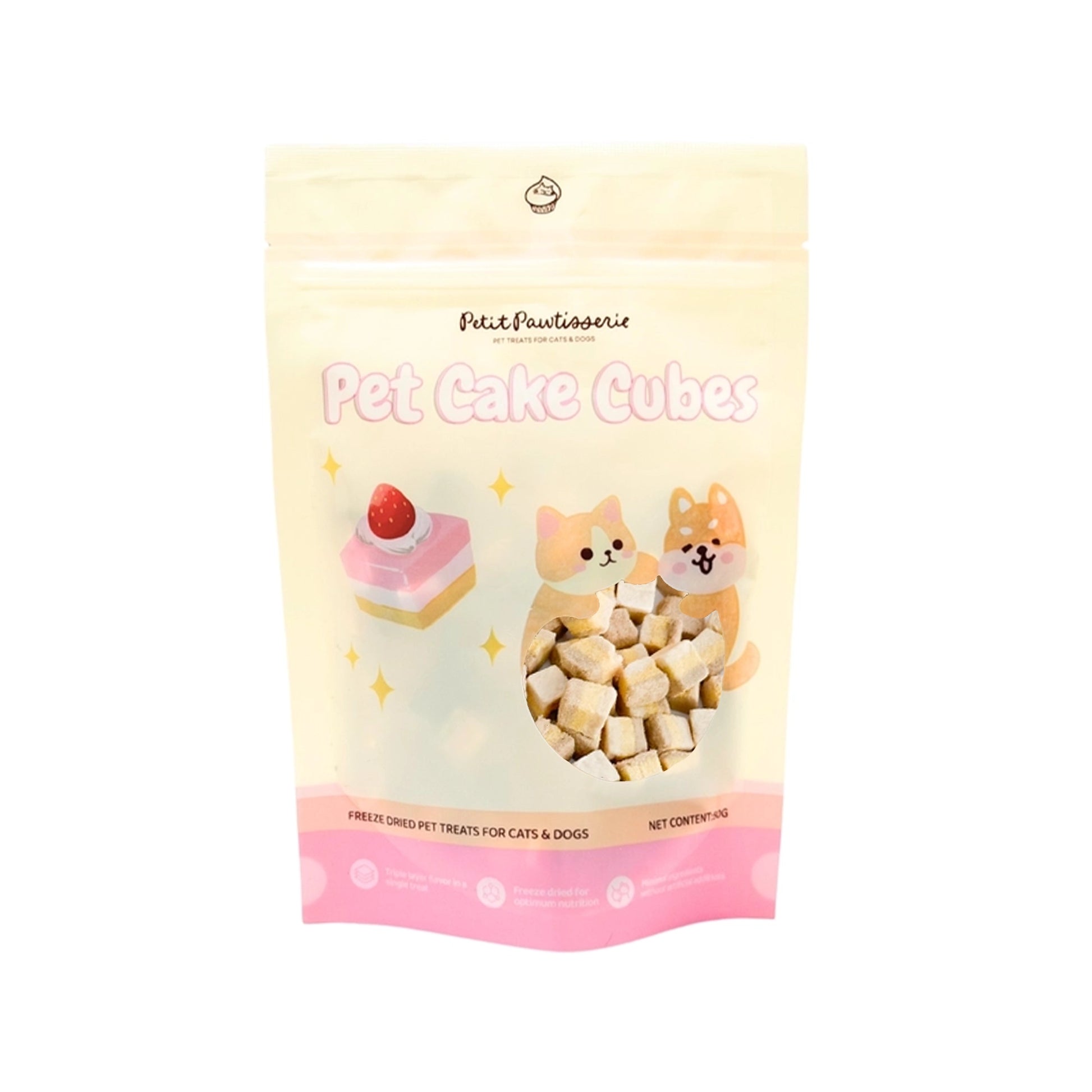 Petit🐱🐶Freeze Dried Cake Cube Duck Egg Yolk & Goat Milk 50g