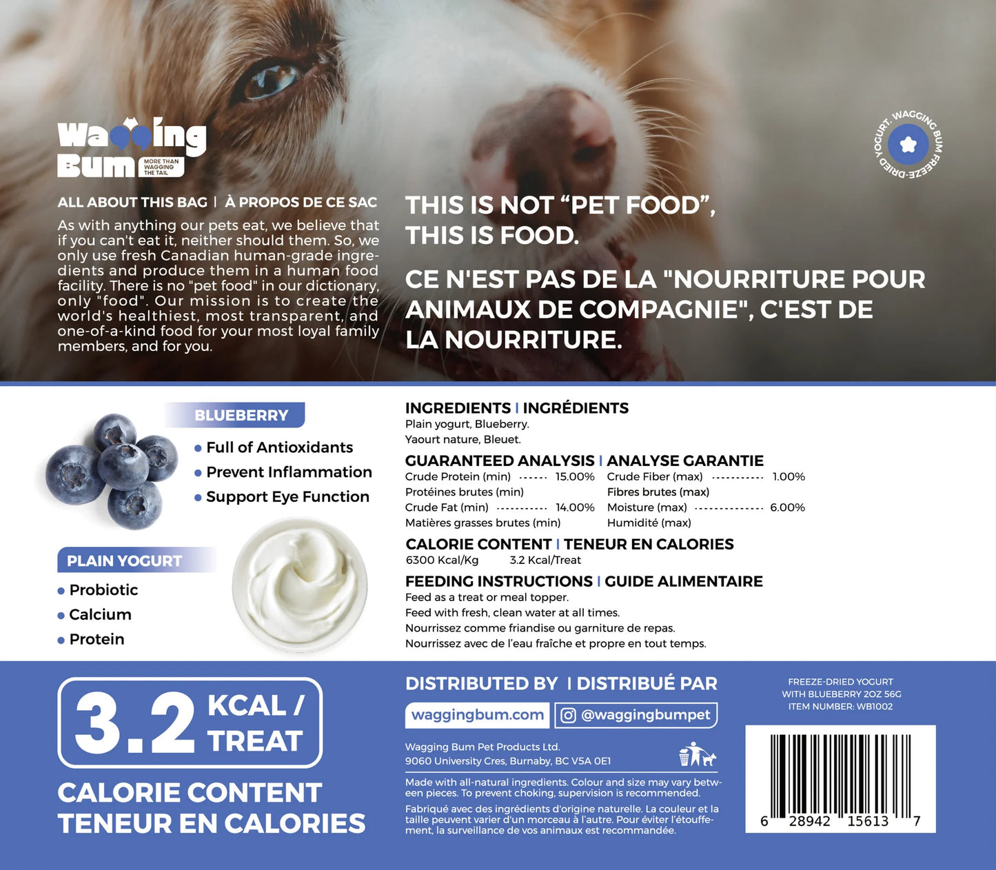 Wagging Bum🐱🐶Freeze Dried Blueberry Yogurt 2oz