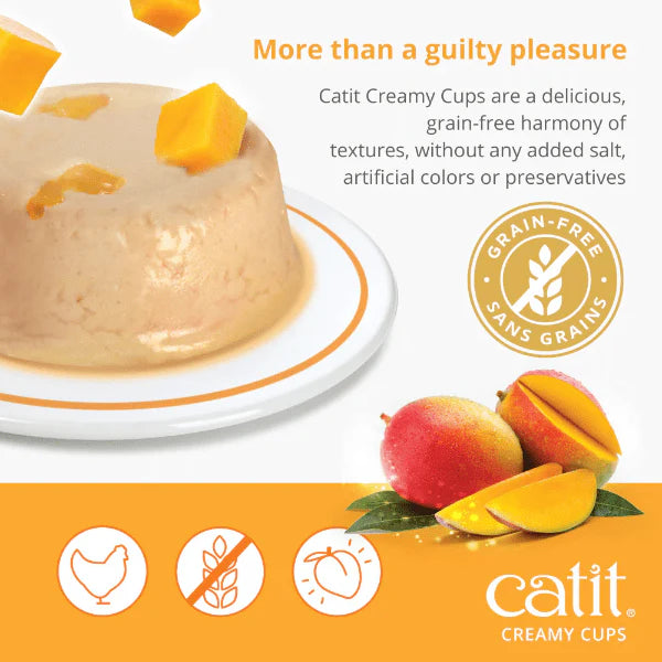 Catit🐱Creamy Cups Chicken Mousse & Mango 4*25g
