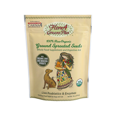 Carna4🐱🐶Flora4® Greens Plus Ground Sprouted Seeds Supplement 18oz