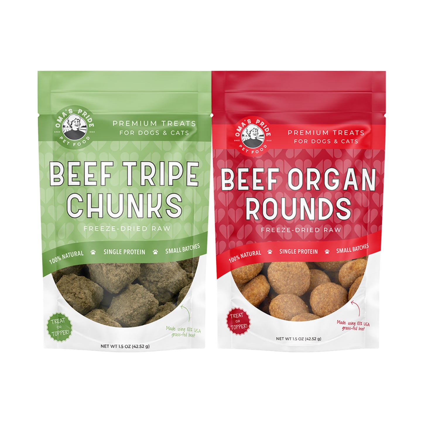 Oma's Pride🐱🐶Freeze Dried Beef Treats 1.5oz
