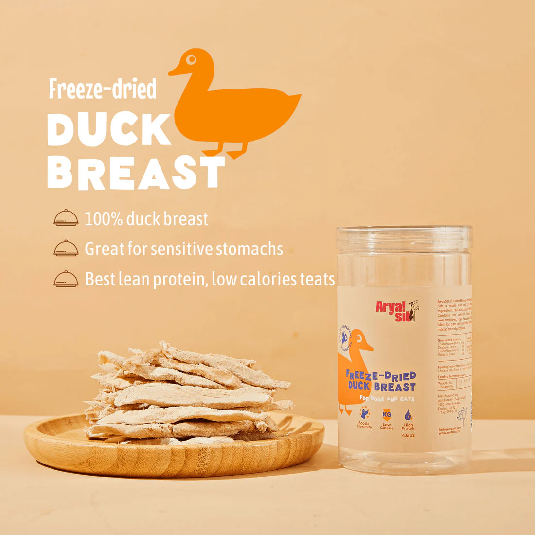 AryaSit🐱🐶Freeze Dried Duck Breast 4.6oz