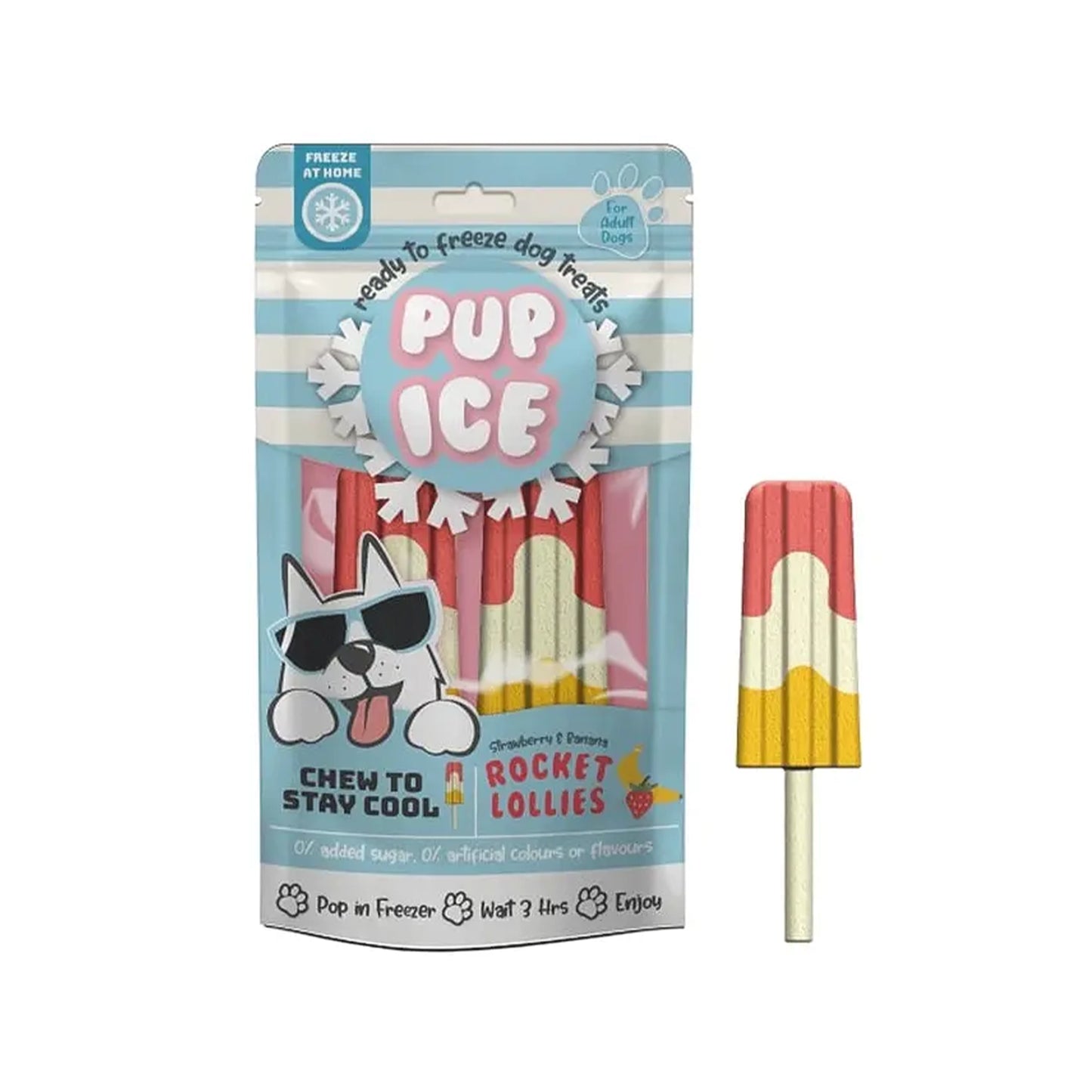 Pup Ice🐶Summer Ice Cream Rocket Lollies Banana & Strawberry 2pc