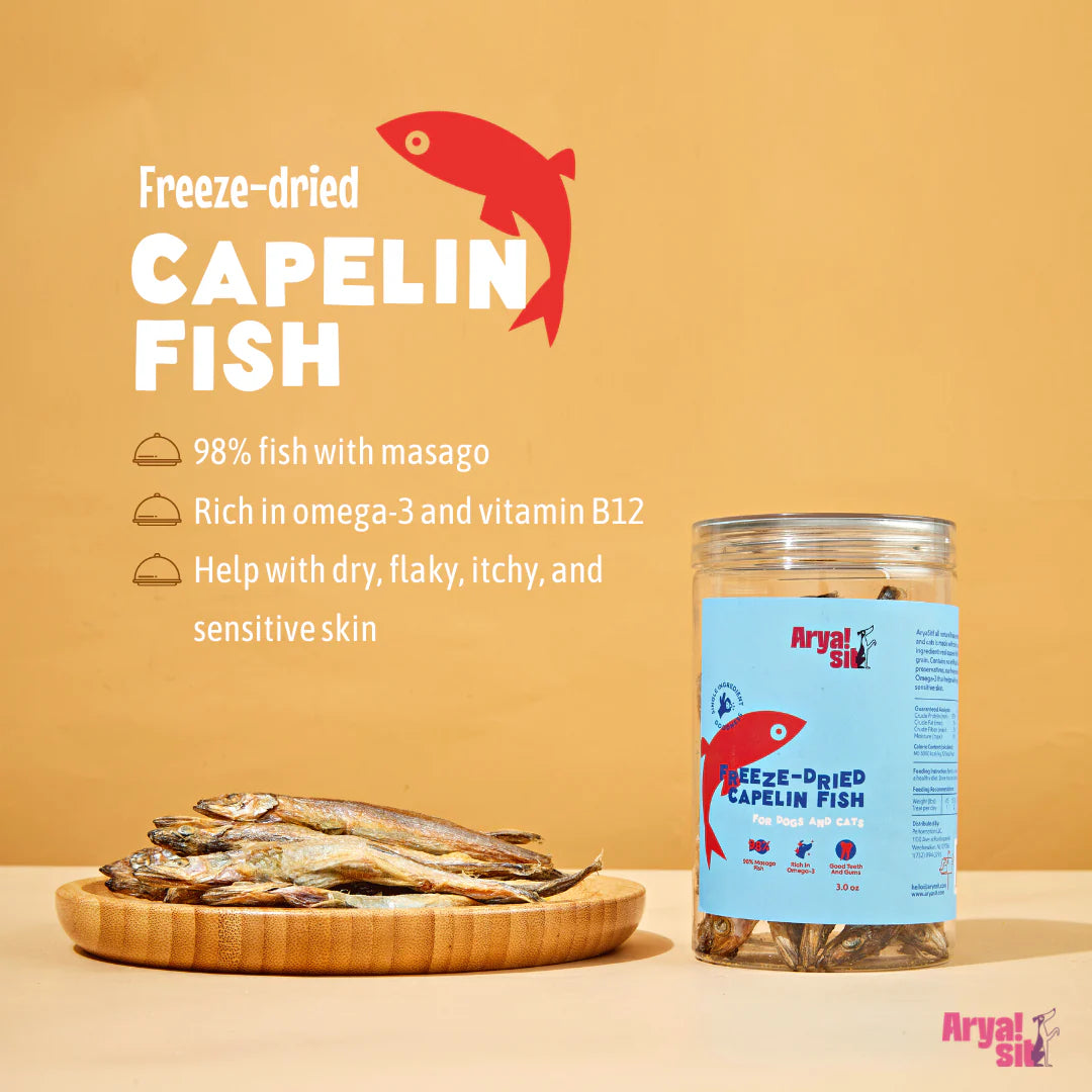 AryaSit🐱🐶Freeze Dried Capelin With Fish Roe 4oz