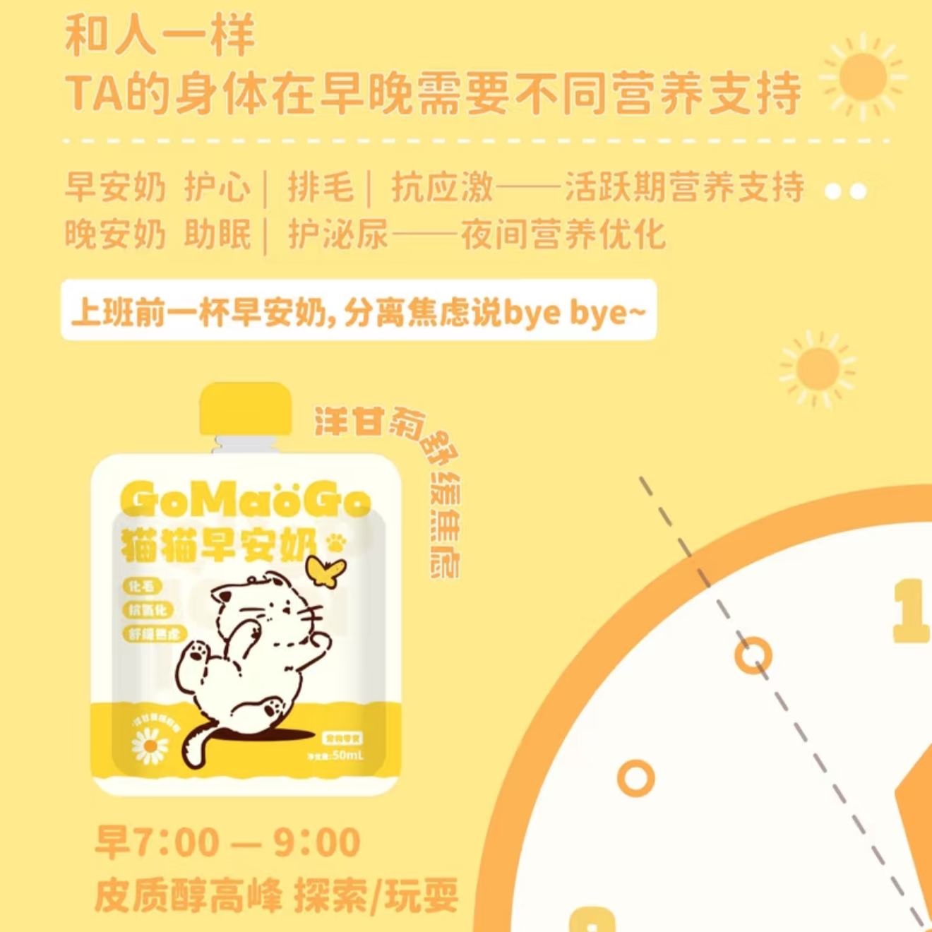 Gomaogo🐱Good Morning Milk - Hairball Control & Stress Relief 50ml