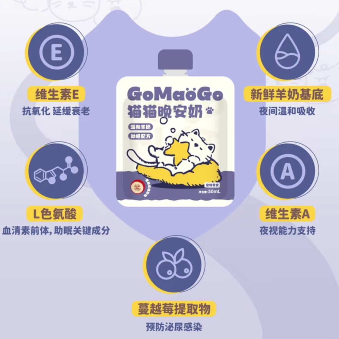 Gomaogo🐱Good Night Milk - Sleep Aid & Urinary Tract 50ml