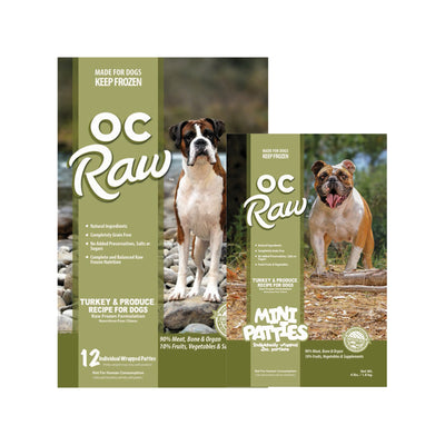 OC RAW🐶Frozen Raw Turkey & Produce