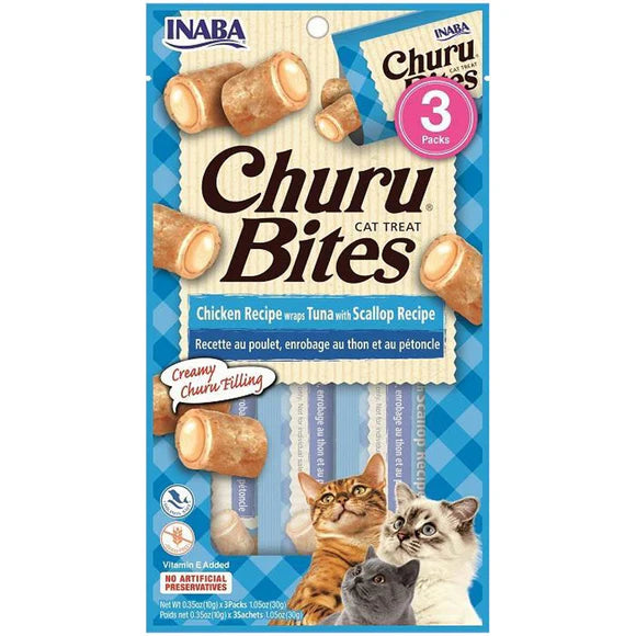 Inaba🐱Churu Bites Soft Baked & Lava Filled with Green Tea Extract 1.5oz