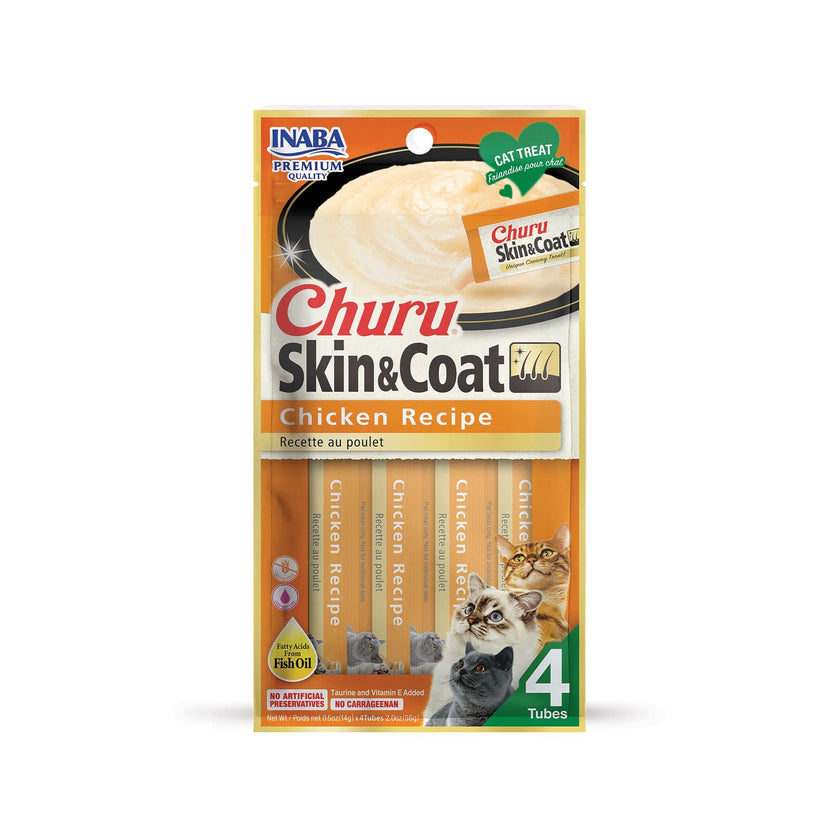 Inaba🐱Churu Purees Skin & Coat Chicken 4pc