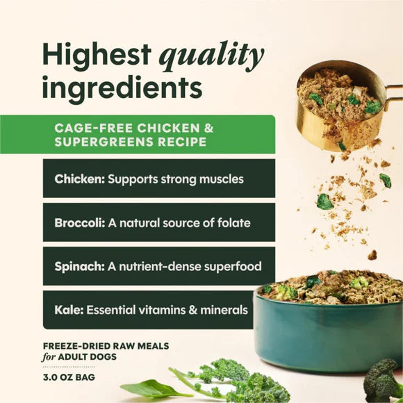 Instinct🐶FreshDried Meal Blends Freeze-Dried Cage-Free Chicken & Supergreens Blend Recipe 23oz（副本）（副本）（副本）