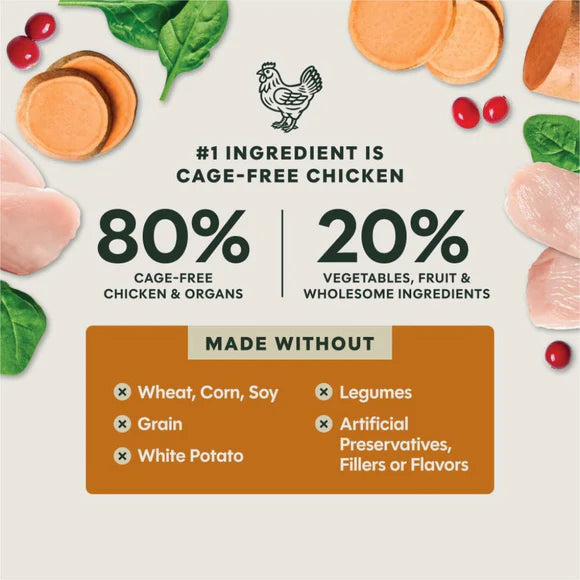 Instinct🐶FreshDried Meal Blends Freeze-Dried Cage-Free Chicken & Harvest Blend Recipe 23oz（副本）