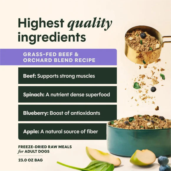 Instinct🐶FreshDried Meal Blends Freeze-Dried Grass-Fed Beef & Orchard Blend Recipe 23oz