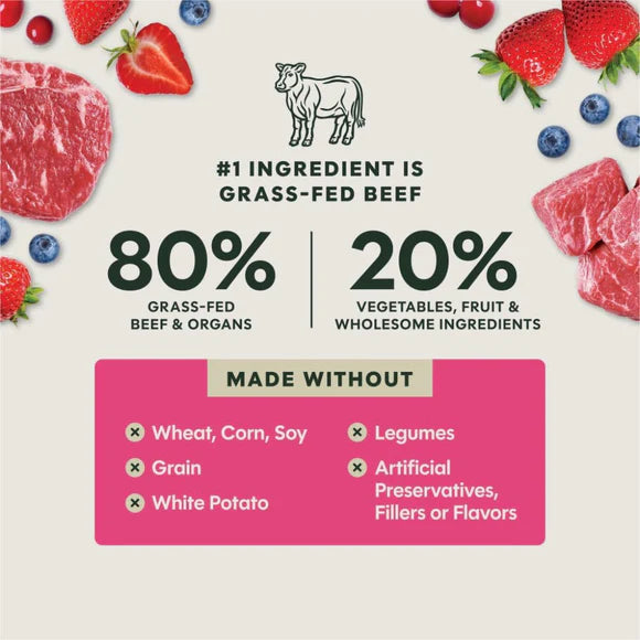 Instinct🐶FreshDried Meal Blends Freeze-Dried Grass-Fed Beef & Wild Berry Blend Recipe 23oz（副本）（副本）