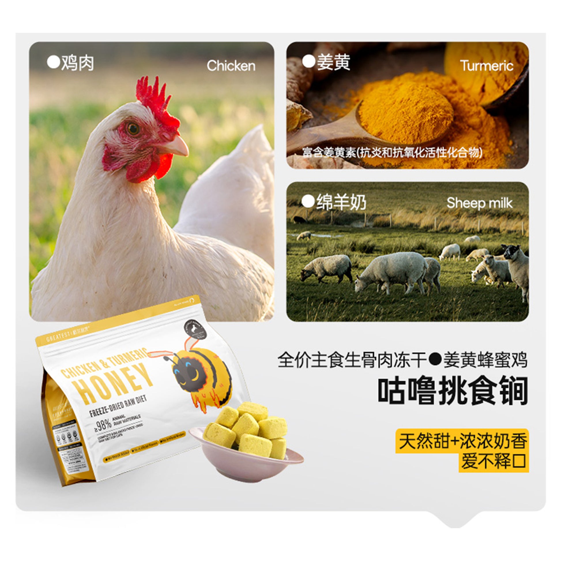 Greatest🐱Freeze Dried Complete Meal Chicken & Honey 156g