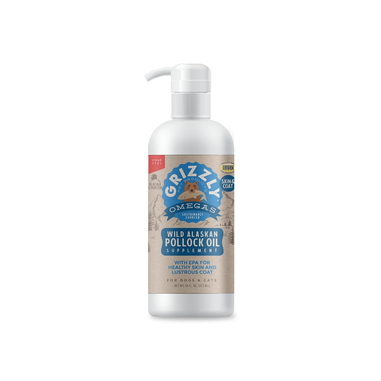 Grizzly🐱🐶Omega - Pollock Oil Supplement 16oz