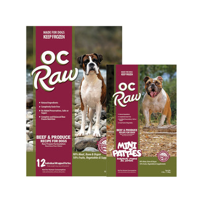 OC RAW🐶Frozen Raw Beef & Produce
