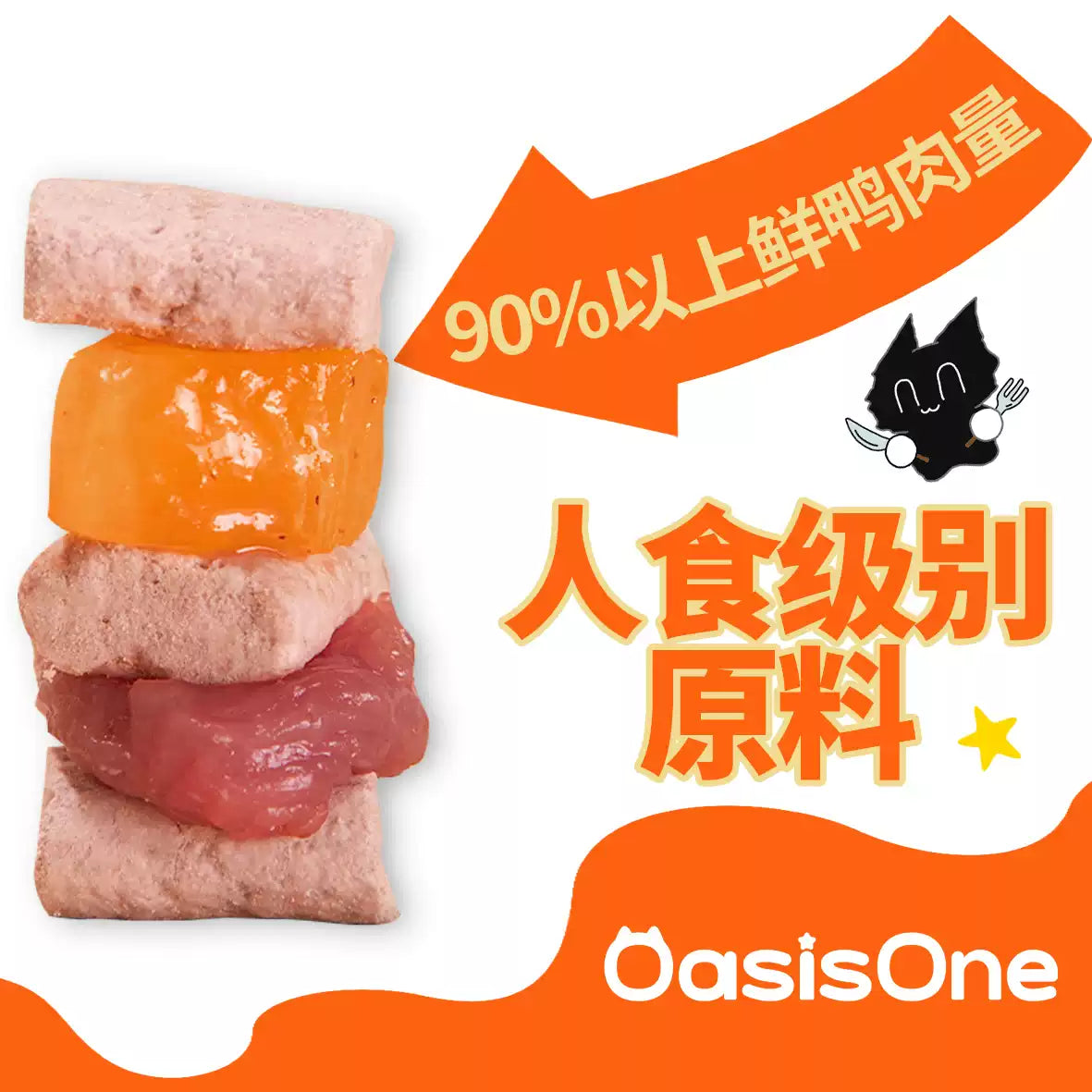 OasisOne🐱Freeze Dried Duck Persimmon & Tea Polyphenols Complete Meal 100g