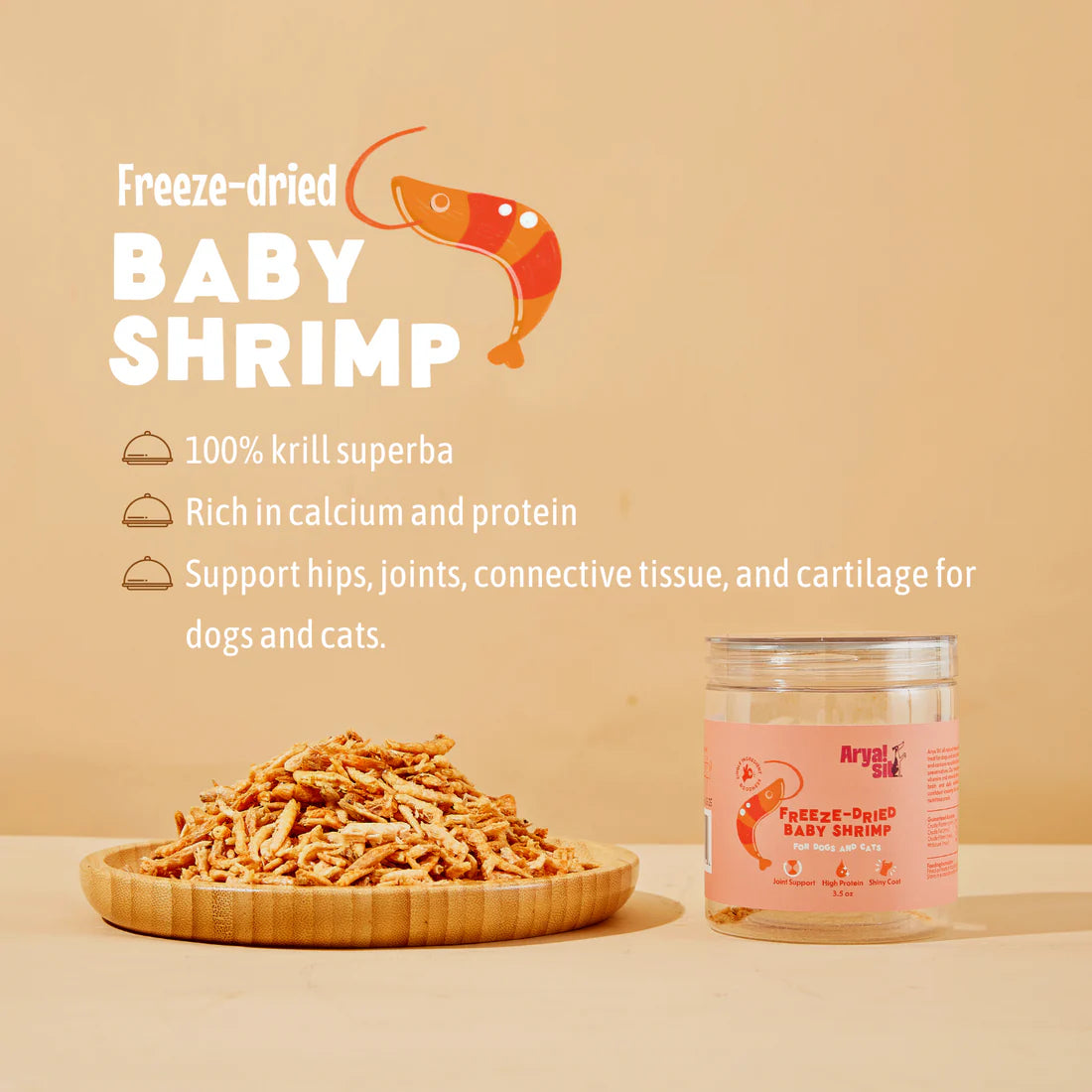 AryaSit🐱🐶Freeze Dried Baby Shrimp 2.8oz