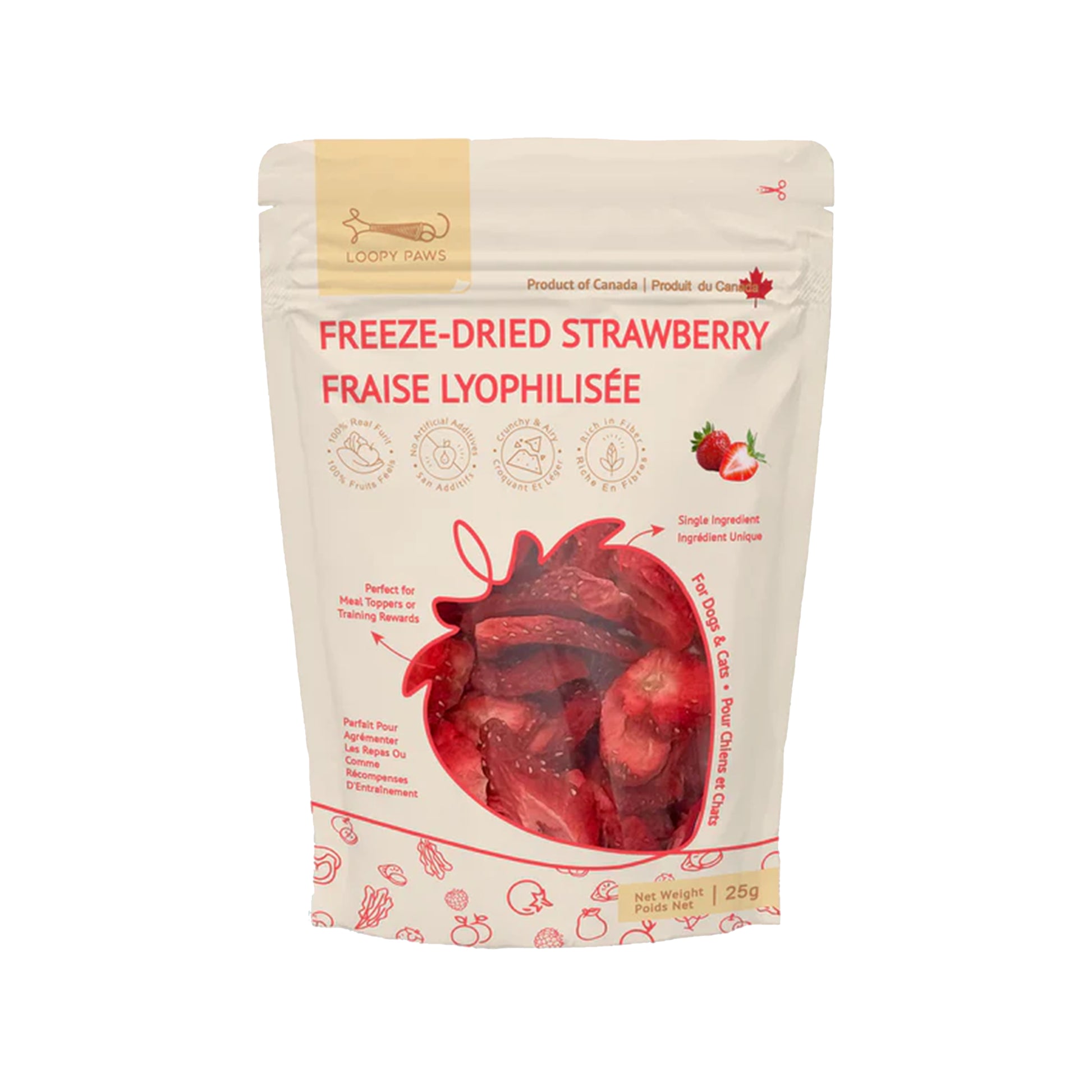 Loopy Paws🐱🐶Fruity Crunchy Strawberry 25g