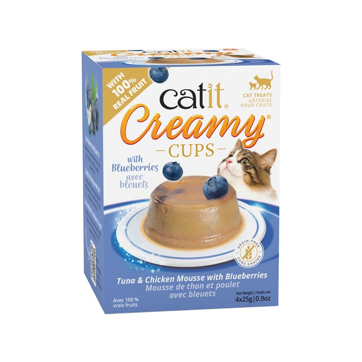 Catit🐱Creamy Cups Chicken Mousse & Blueberry 4*25g