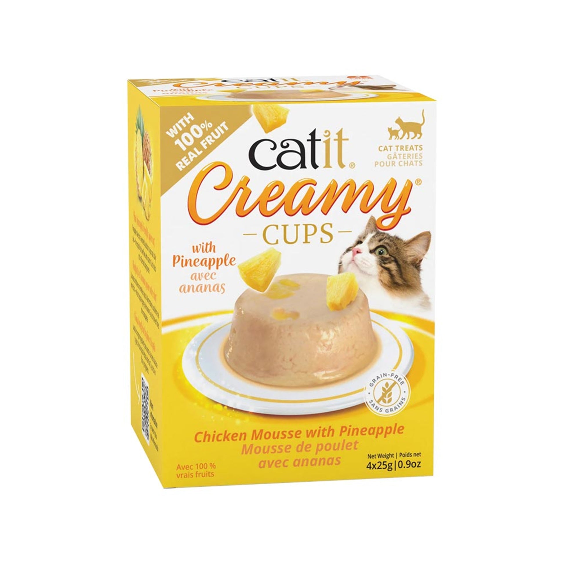 Catit🐱Creamy Cups Chicken Mousse & Pineapple 4*25g