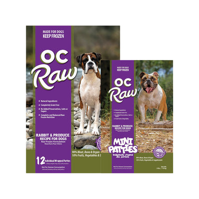 OC RAW🐶Frozen Raw Rabbit & Produce