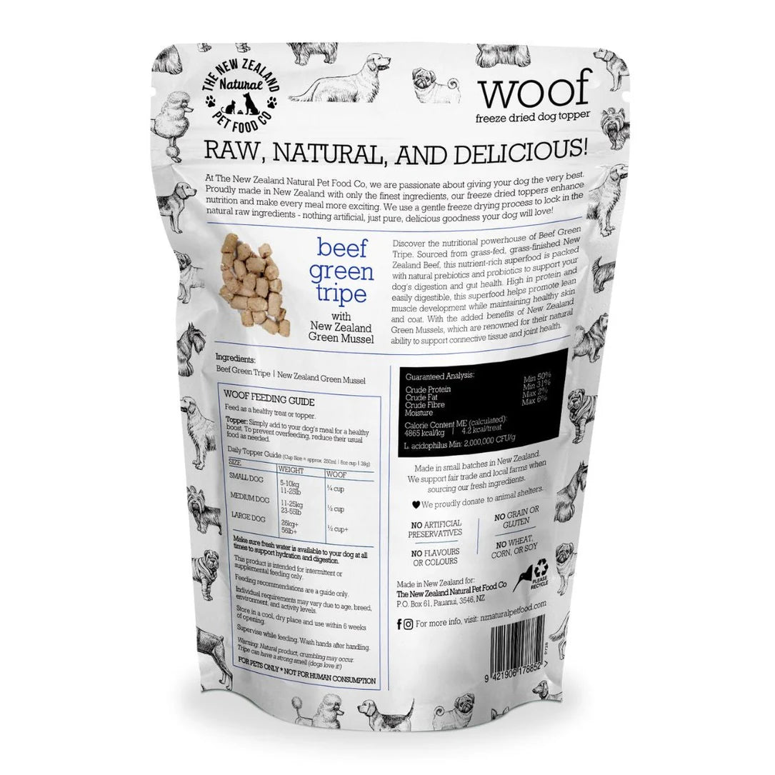 Woof🐶Freeze Dried Beef Green Tripe Topper 6.3oz