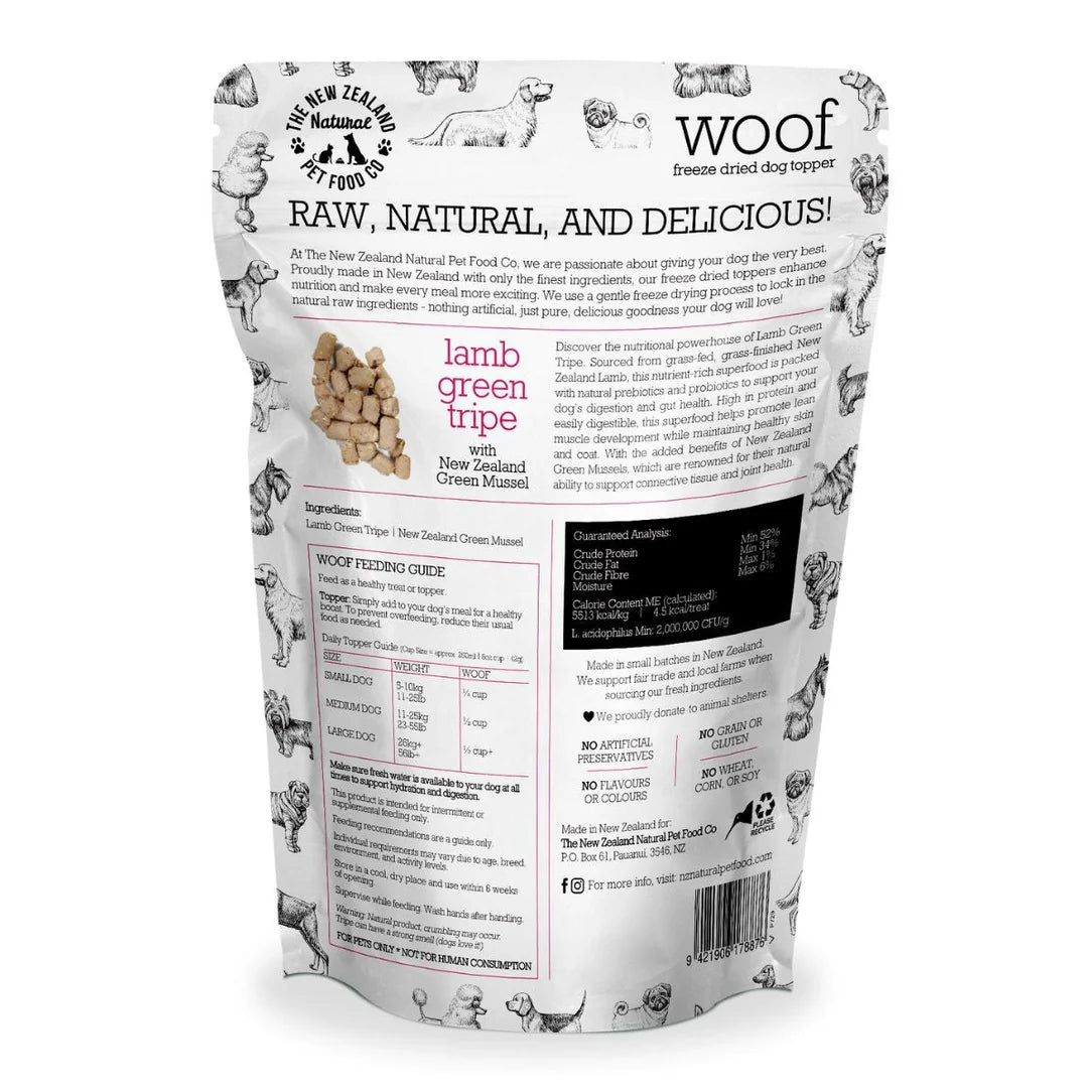 Woof🐶Freeze Dried Lamb Green Tripe Topper 6.3oz